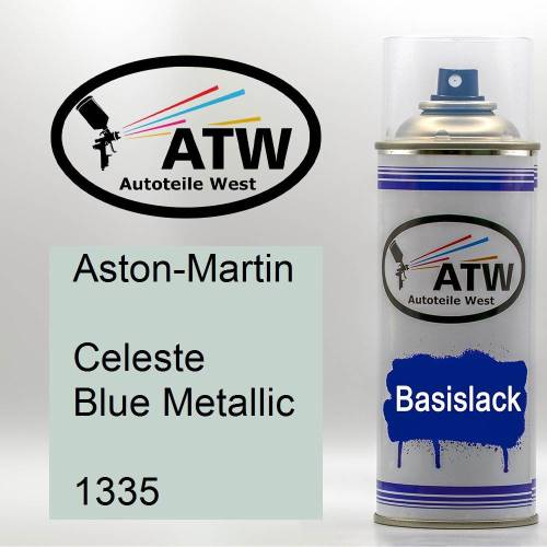 Aston-Martin, Celeste Blue Metallic, 1335: 400ml Sprühdose, von ATW Autoteile West.